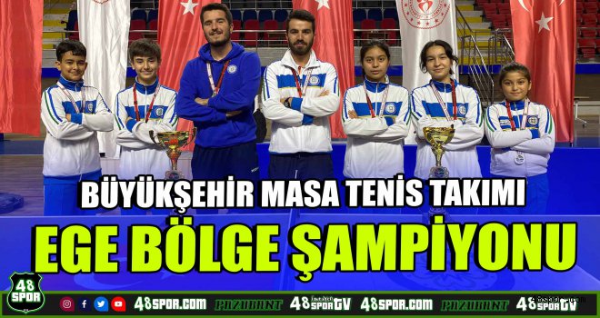 Büyükşehir Masa Tenis Takımı Ege Bölge Şampiyonu oldu