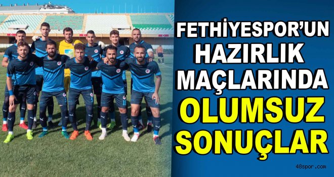 Fethiyespor'un hazırlık maçlarında olumsuz sonuçlar
